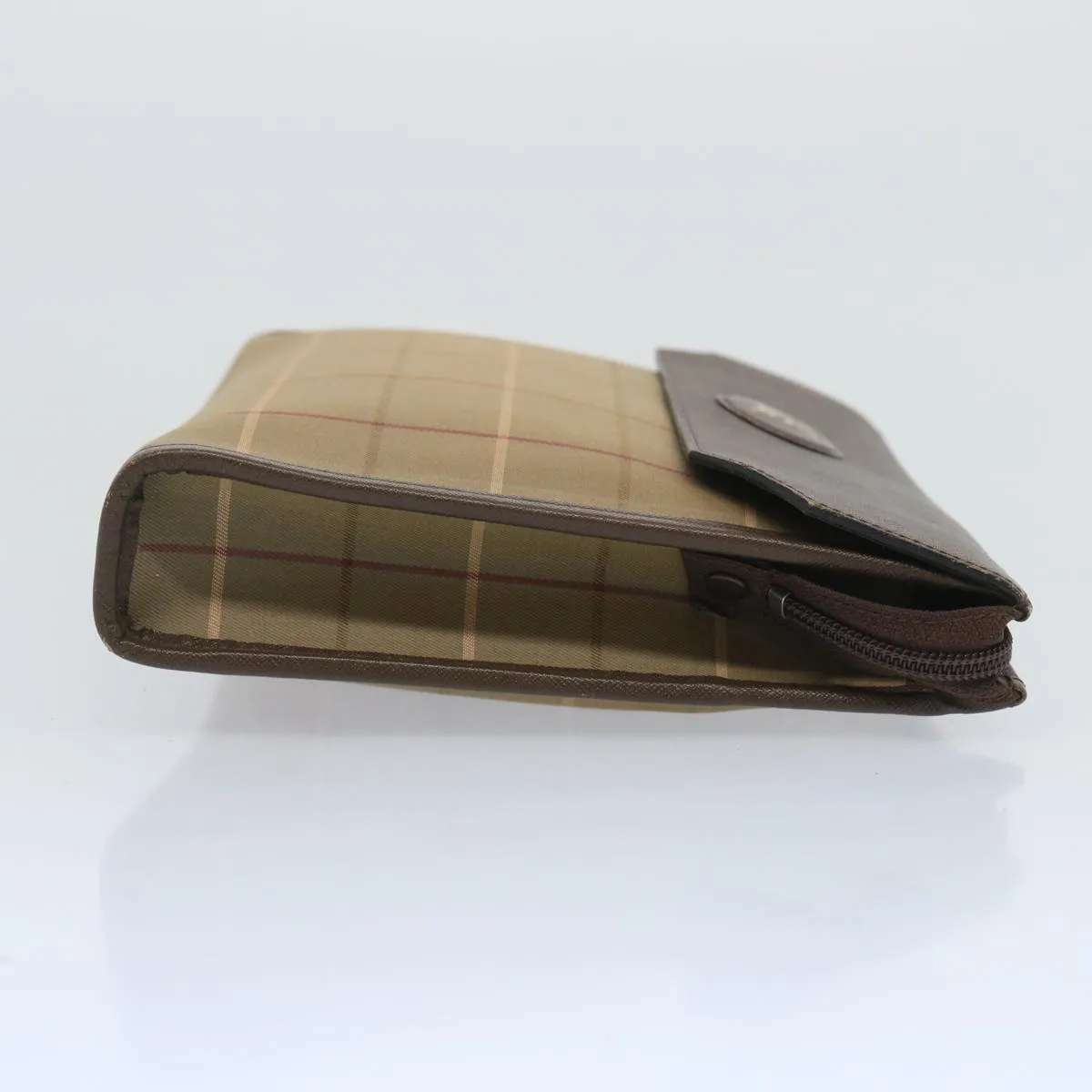 Trendy Inspired Burberryss Nova Check Clutch Bag Canvas Beige Brown Auth Bs12002