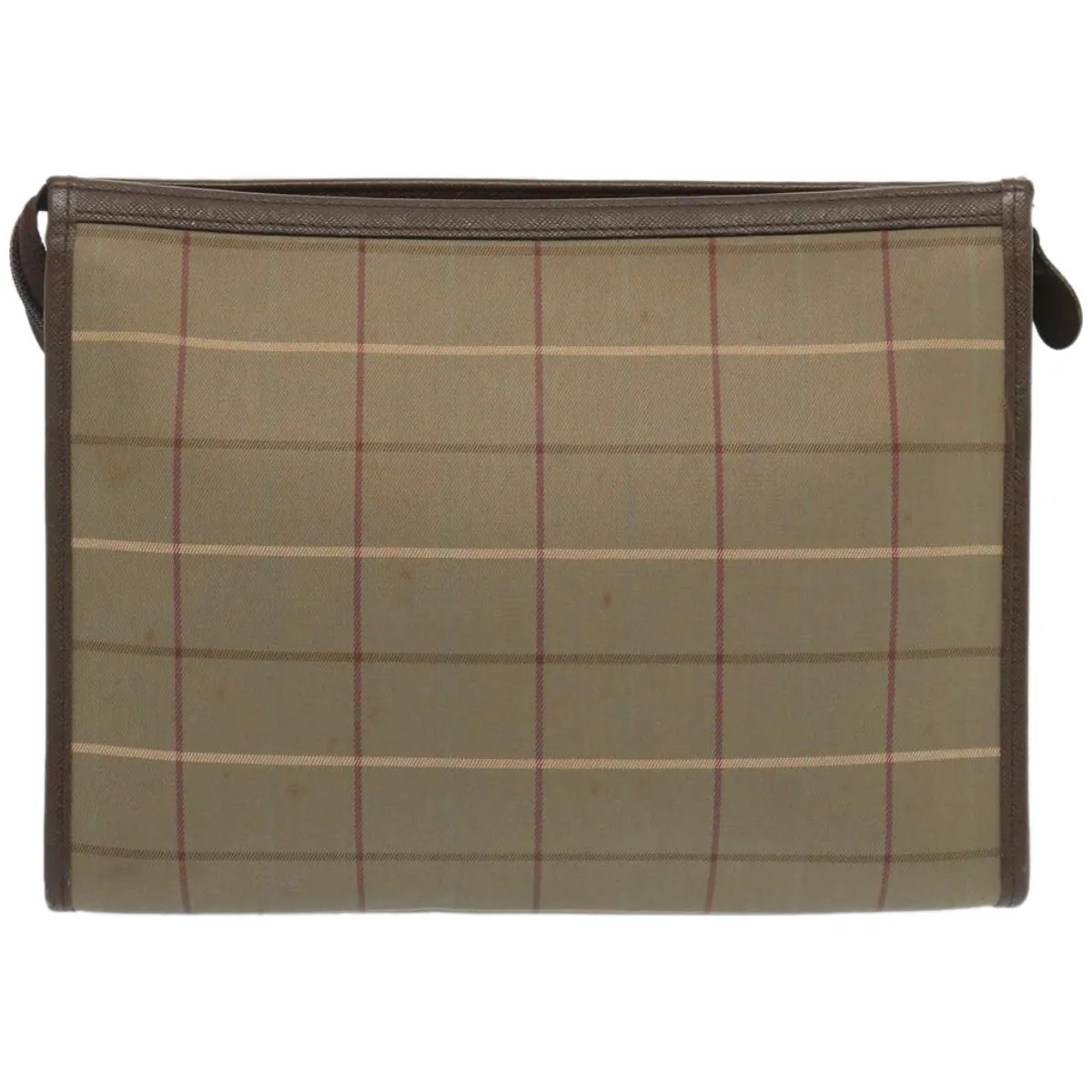 Trendy Inspired Burberryss Nova Check Clutch Bag Canvas Beige Brown Auth Bs12002