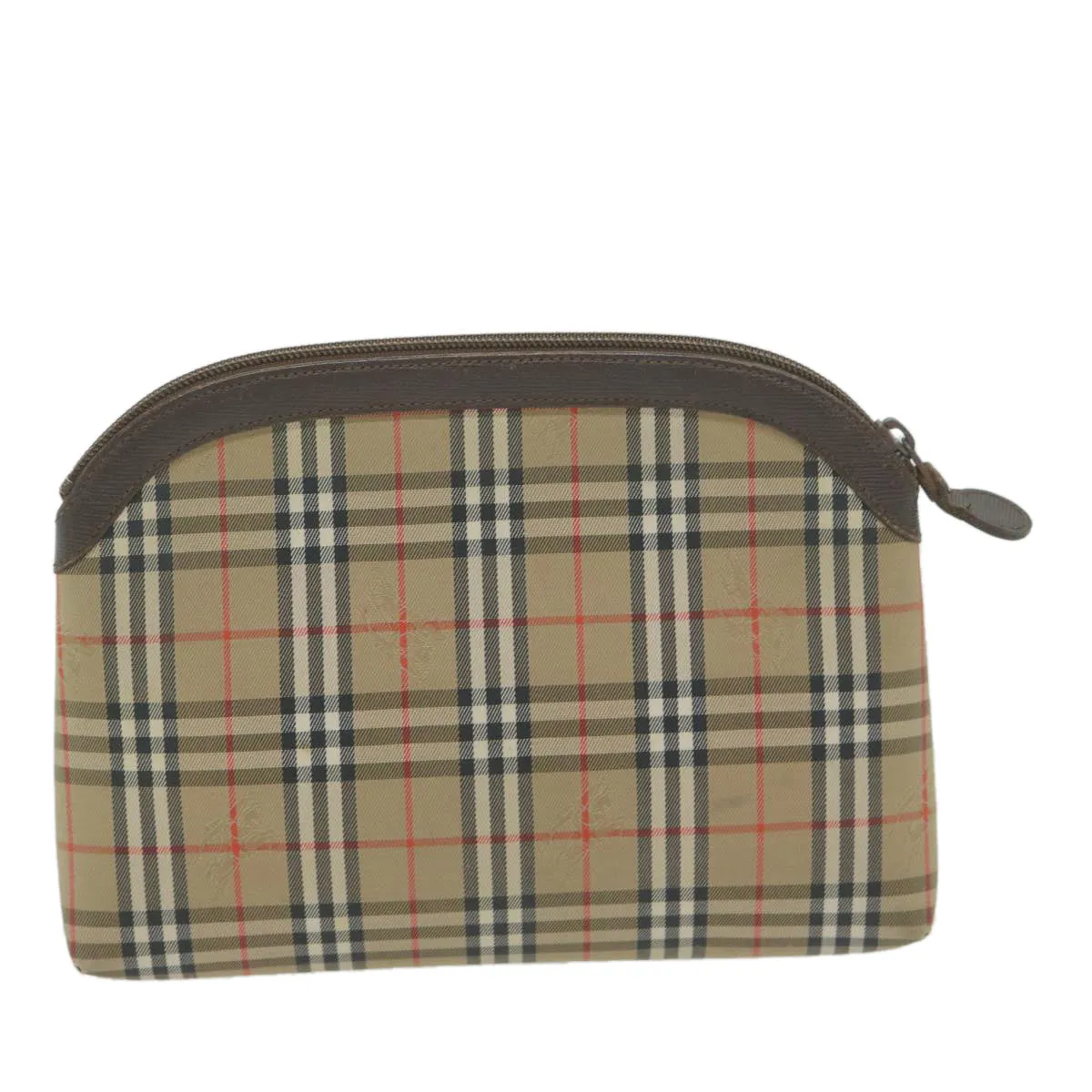 Trendy Inspired Burberryss Nova Check Clutch Bag Nylon Canvas Beige Auth Ac2674