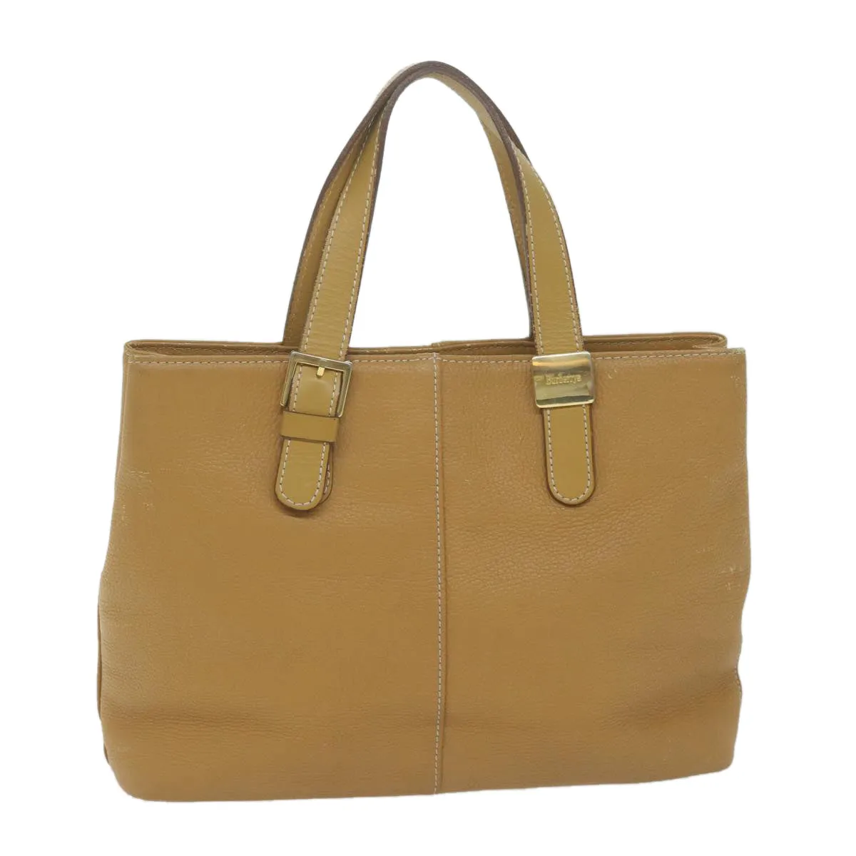 Trendy Inspired Burberryss Tote Bag Leather Beige Auth Fm3177