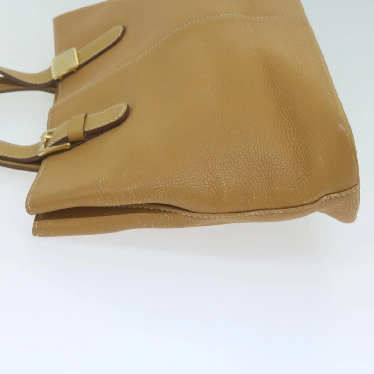 Trendy Inspired Burberryss Tote Bag Leather Beige Auth Fm3177