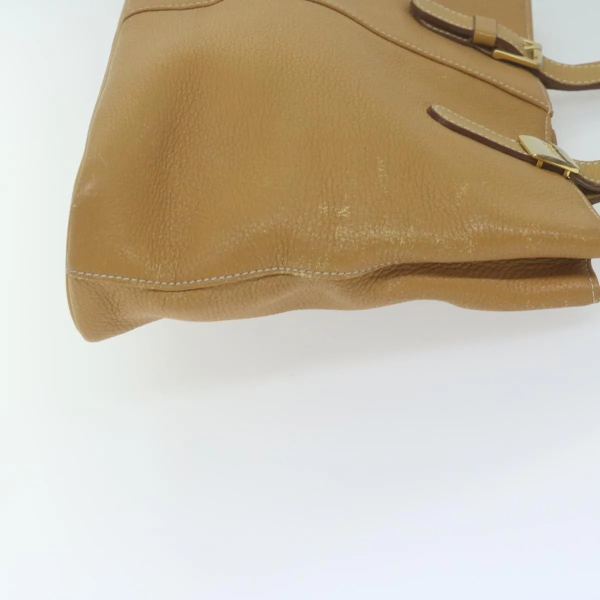Trendy Inspired Burberryss Tote Bag Leather Beige Auth Fm3177