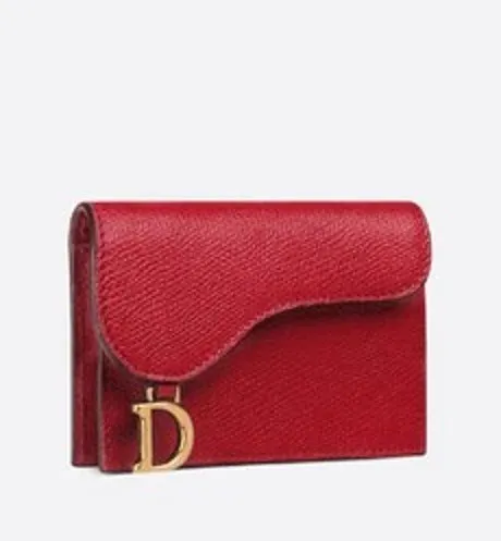 Trendy Inspired Dior Saddle Flap Card Holder-brick Red