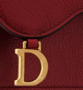 Trendy Inspired Dior Saddle Flap Card Holder-brick Red