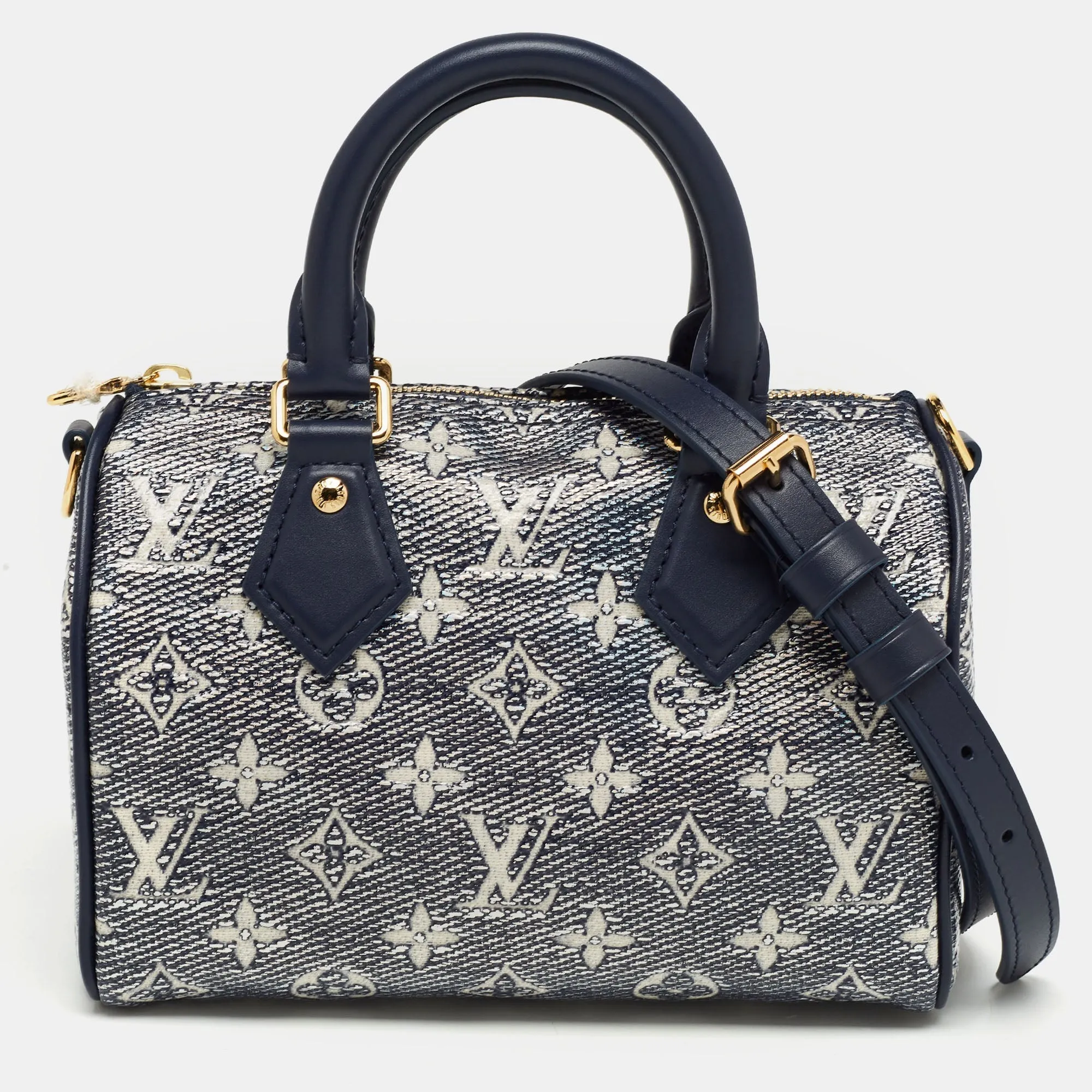 Trendy Inspired Louis Vuitton Blue Monogram Canvas Speedy Bandouliere 20 Bag