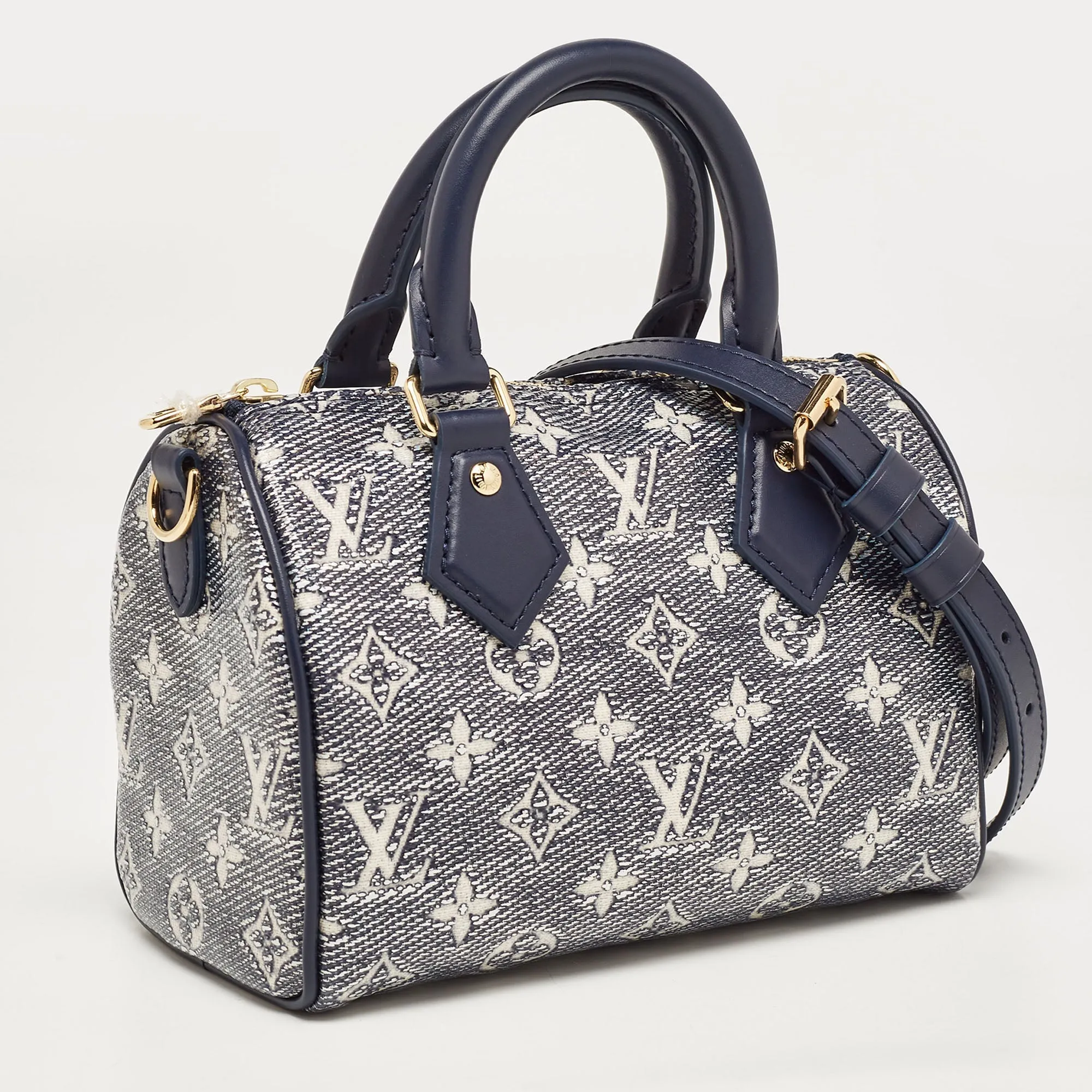 Trendy Inspired Louis Vuitton Blue Monogram Canvas Speedy Bandouliere 20 Bag