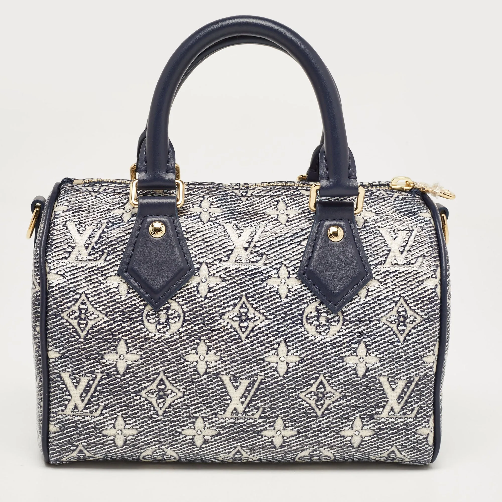 Trendy Inspired Louis Vuitton Blue Monogram Canvas Speedy Bandouliere 20 Bag