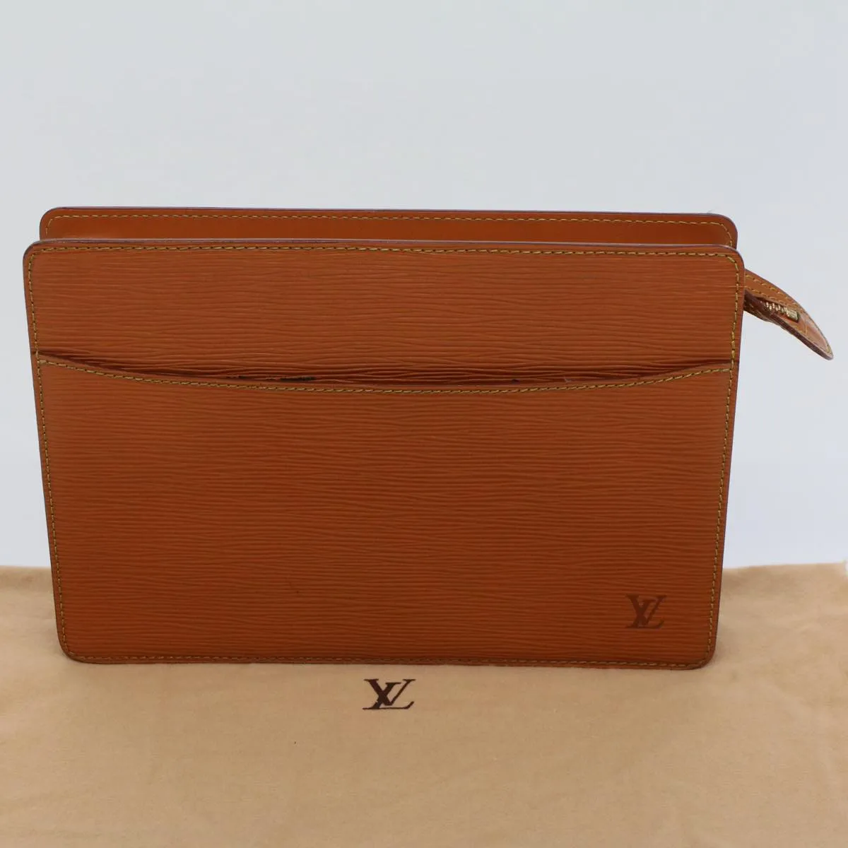 Trendy Inspired Louis Vuitton Epi Pochette Homme Clutch Bag Brown M52528 Lv Auth Th3989