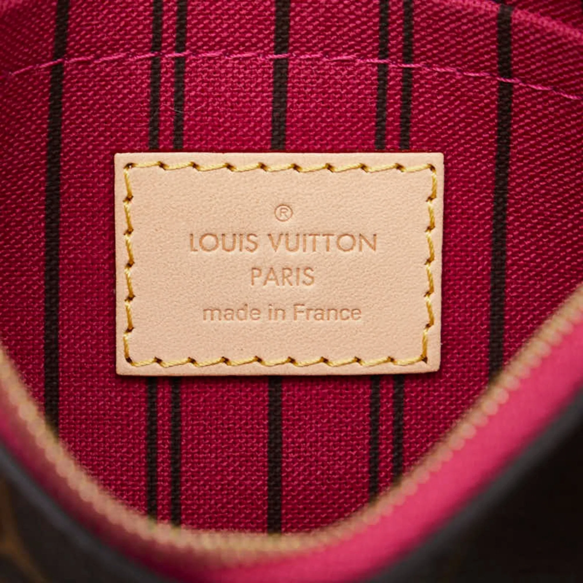 Trendy Inspired Louis Vuitton Monogram Neverfull Attached Pouch Brown Leather Ladies
