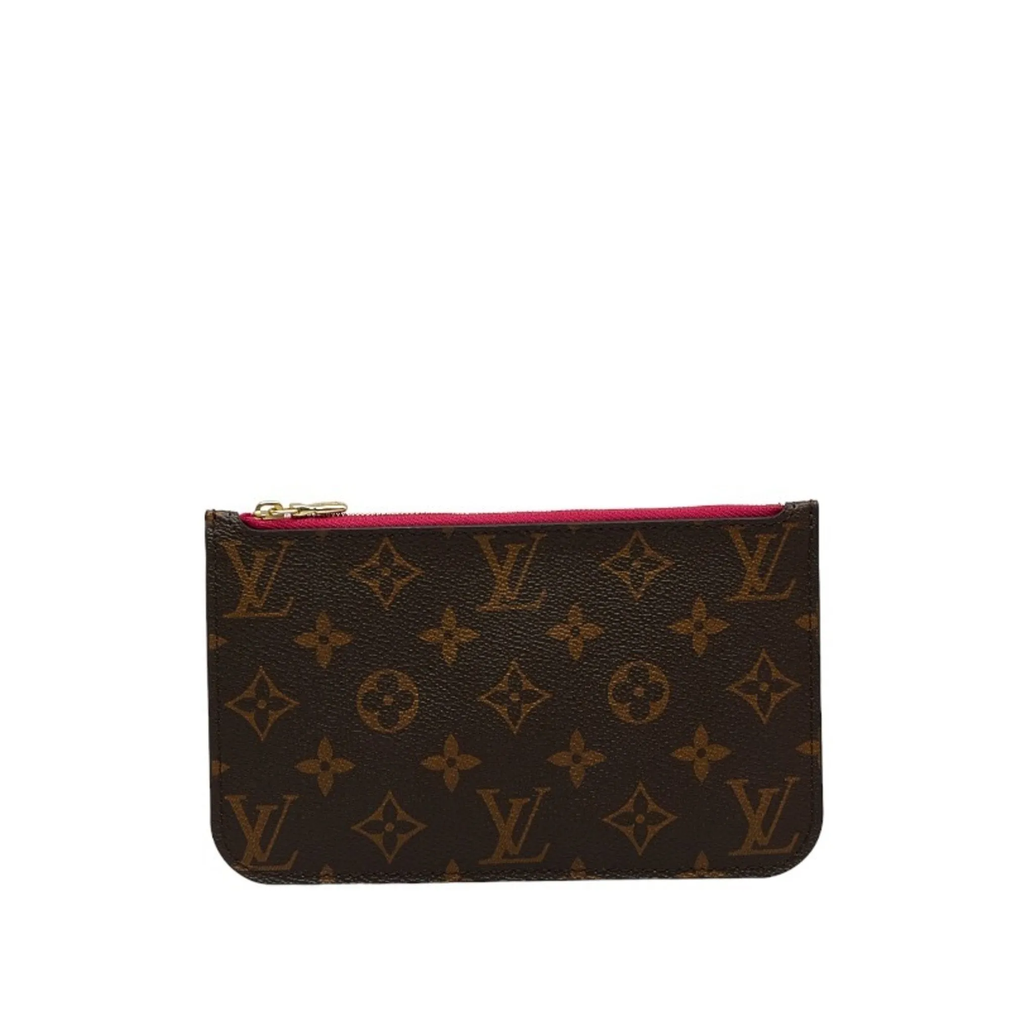 Trendy Inspired Louis Vuitton Monogram Neverfull Attached Pouch Brown Leather Ladies