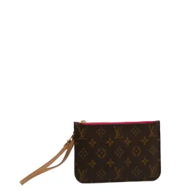 Trendy Inspired Louis Vuitton Monogram Neverfull Attached Pouch Brown Leather Ladies
