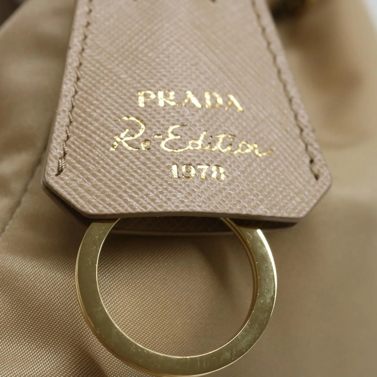 Trendy Inspired Prada Shoulder Bag Nylon 2way Beige Auth 71637a