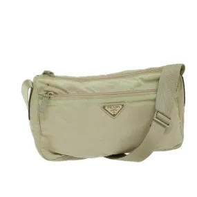 Trendy Inspired Prada Shoulder Bag Nylon Beige Auth 69153