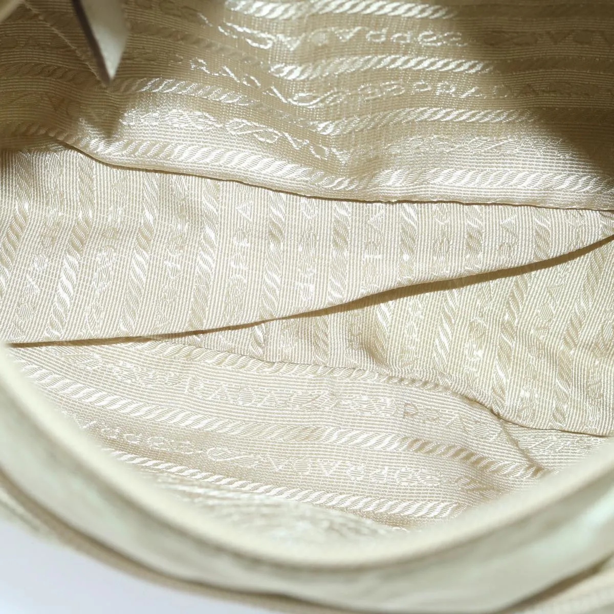 Trendy Inspired Prada Shoulder Bag Nylon Beige Auth 69153