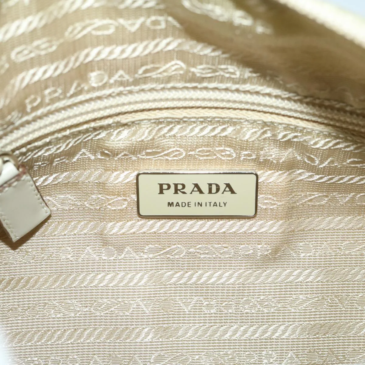 Trendy Inspired Prada Shoulder Bag Nylon Beige Auth 69153