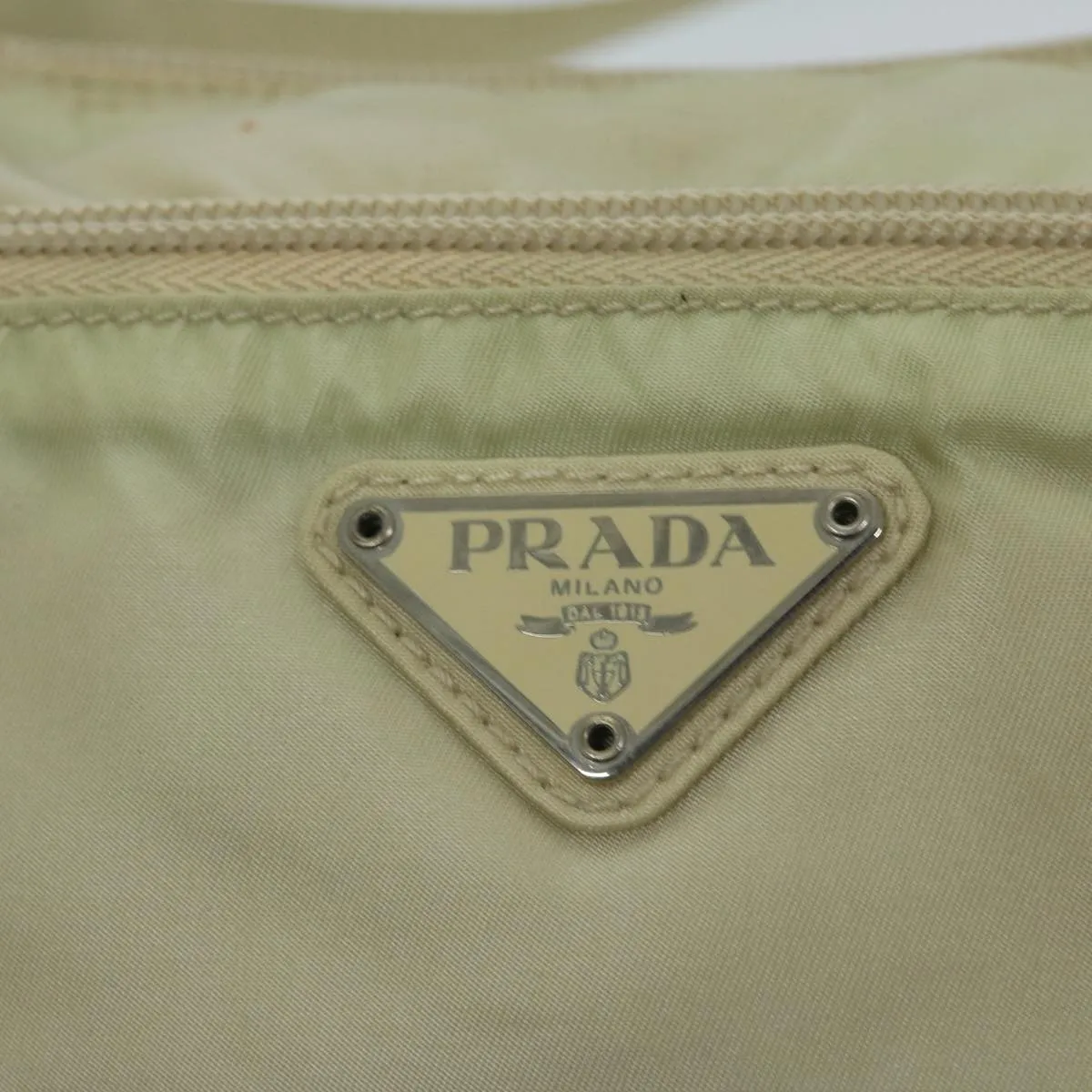 Trendy Inspired Prada Shoulder Bag Nylon Beige Auth 69153