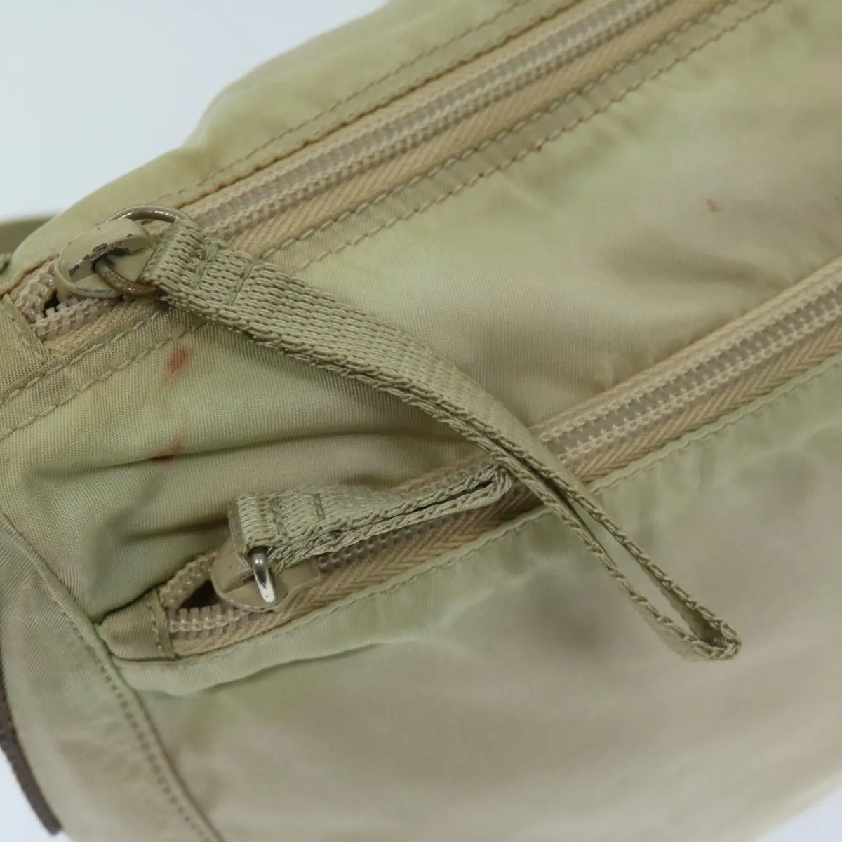 Trendy Inspired Prada Shoulder Bag Nylon Beige Auth 69153