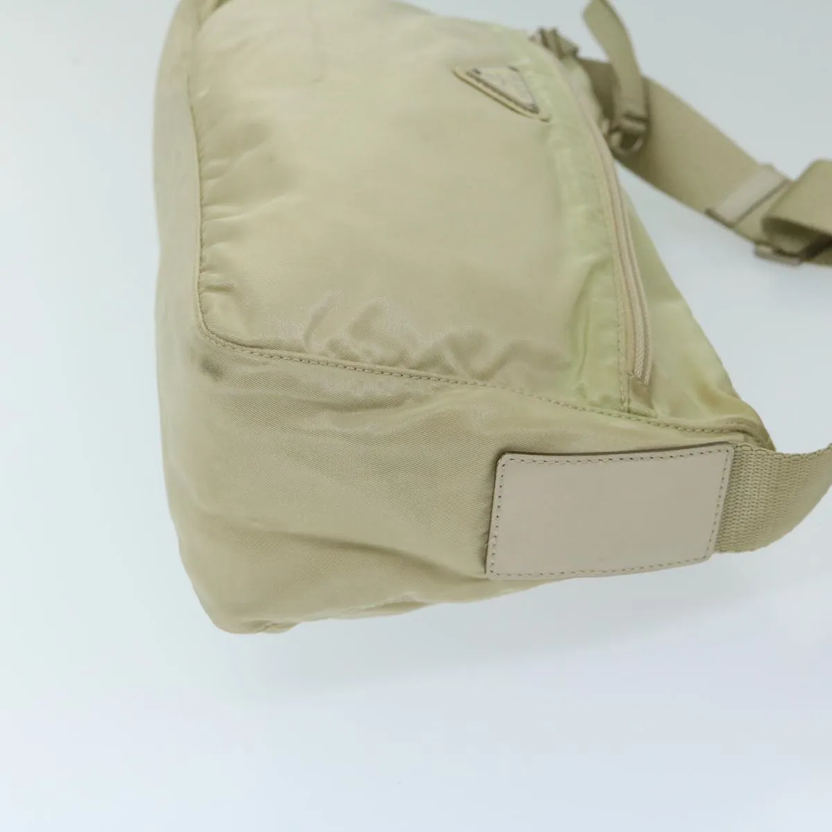 Trendy Inspired Prada Shoulder Bag Nylon Beige Auth 69153
