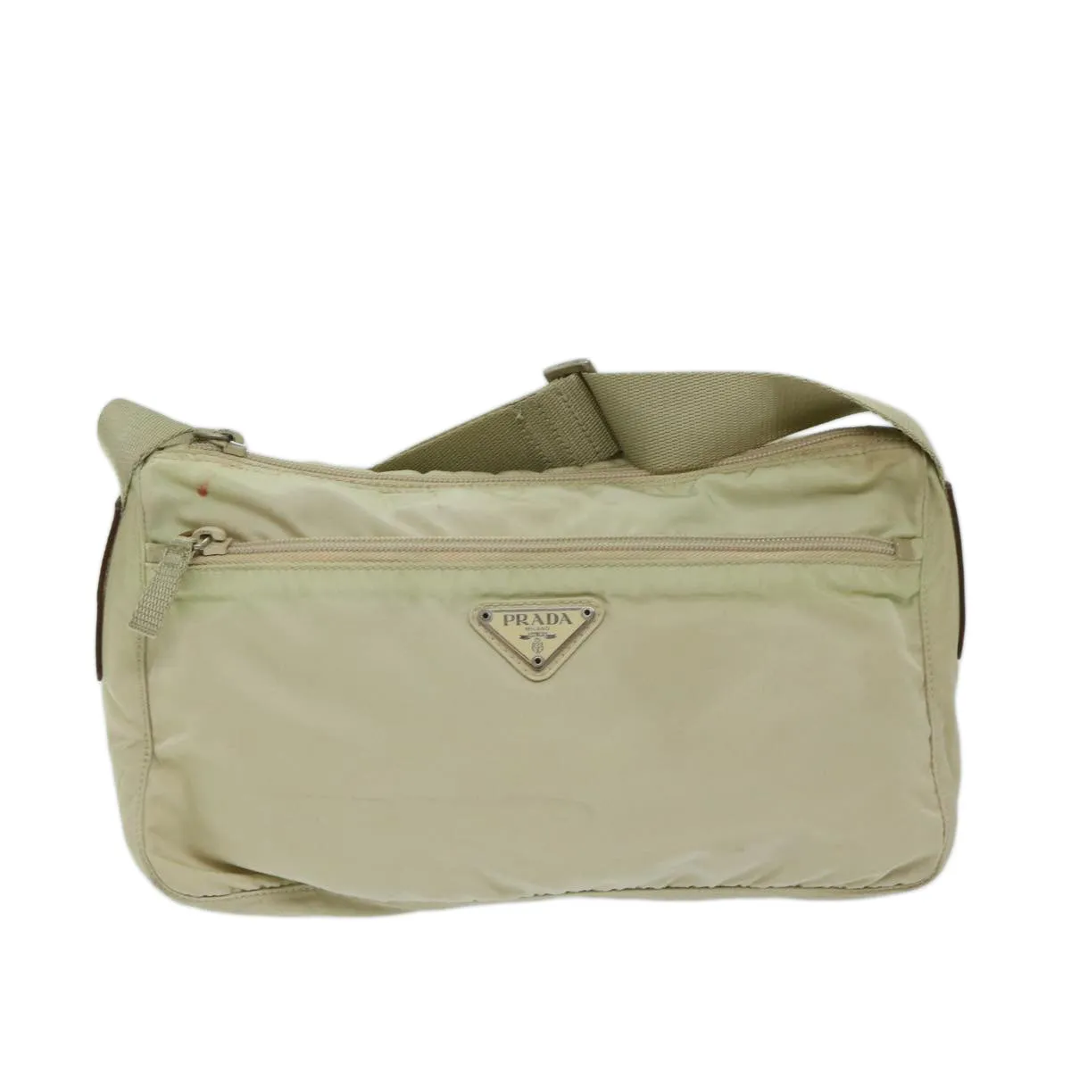 Trendy Inspired Prada Shoulder Bag Nylon Beige Auth 69153