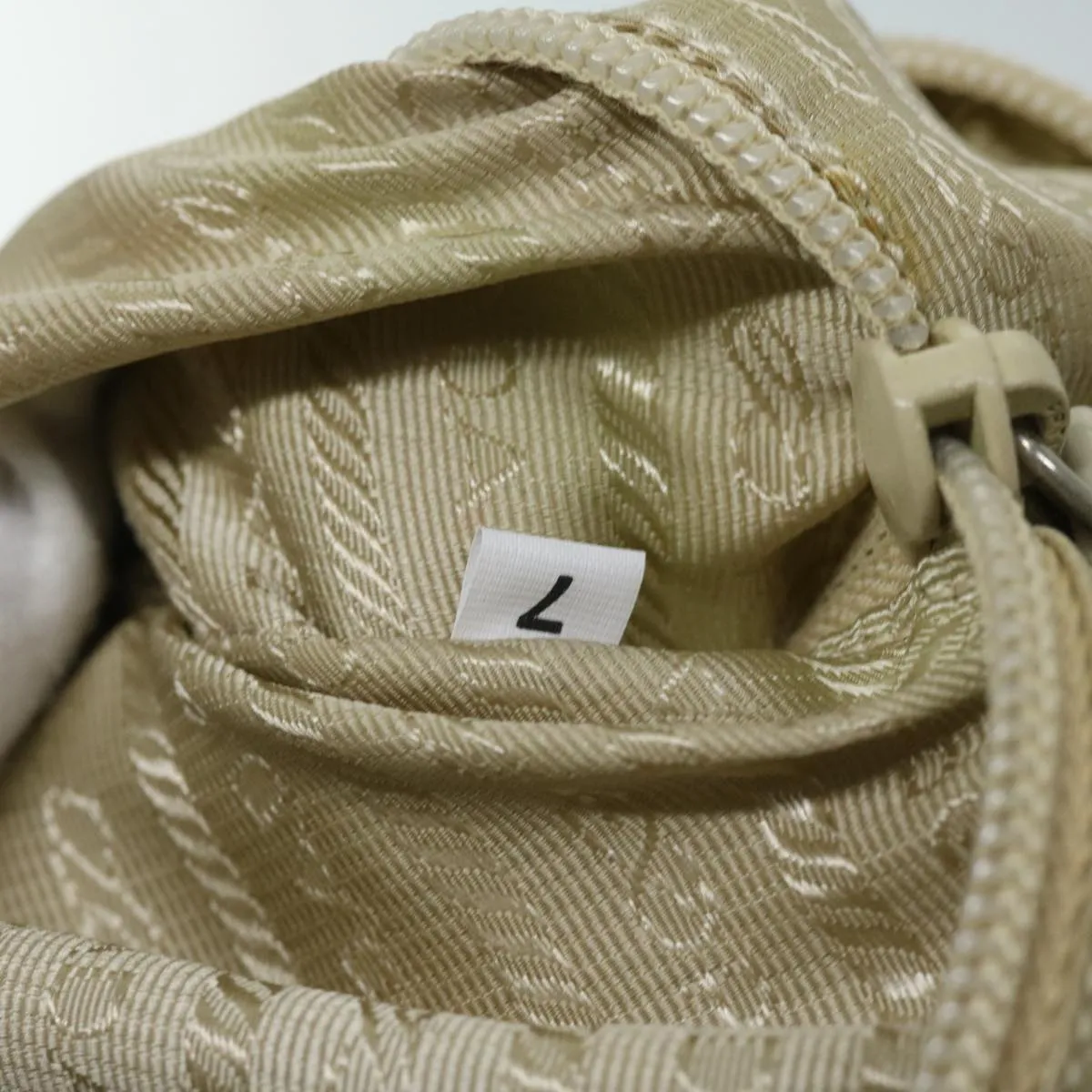 Trendy Inspired Prada Shoulder Bag Nylon Beige Auth 69153