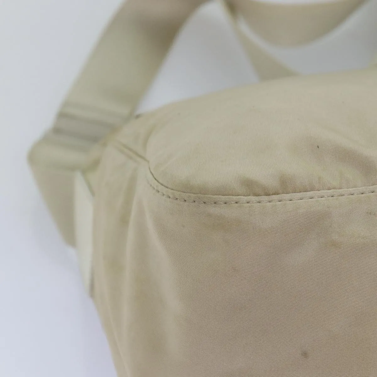 Trendy Inspired Prada Shoulder Bag Nylon Beige Auth 74401