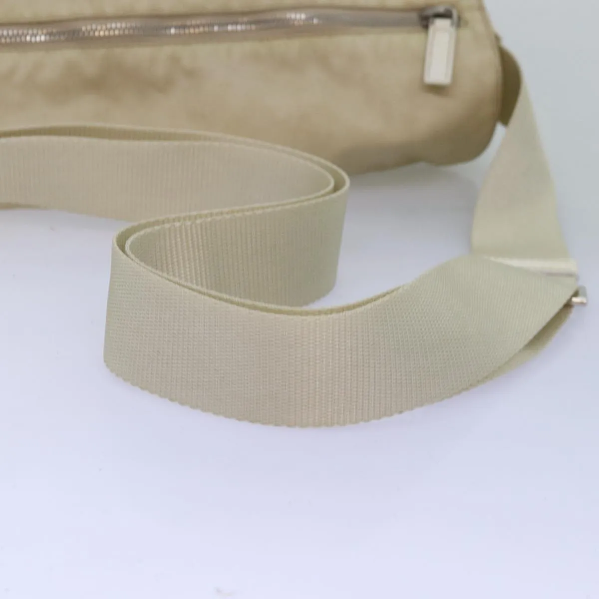 Trendy Inspired Prada Shoulder Bag Nylon Beige Auth 74401