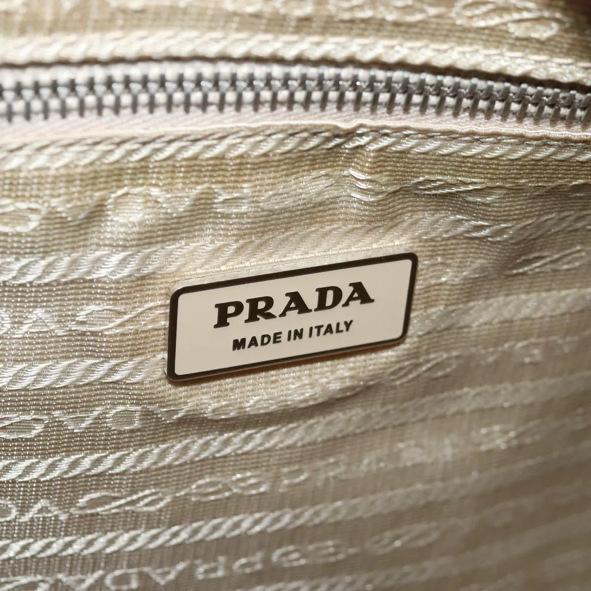 Trendy Inspired Prada Shoulder Bag Nylon Beige Auth 74401