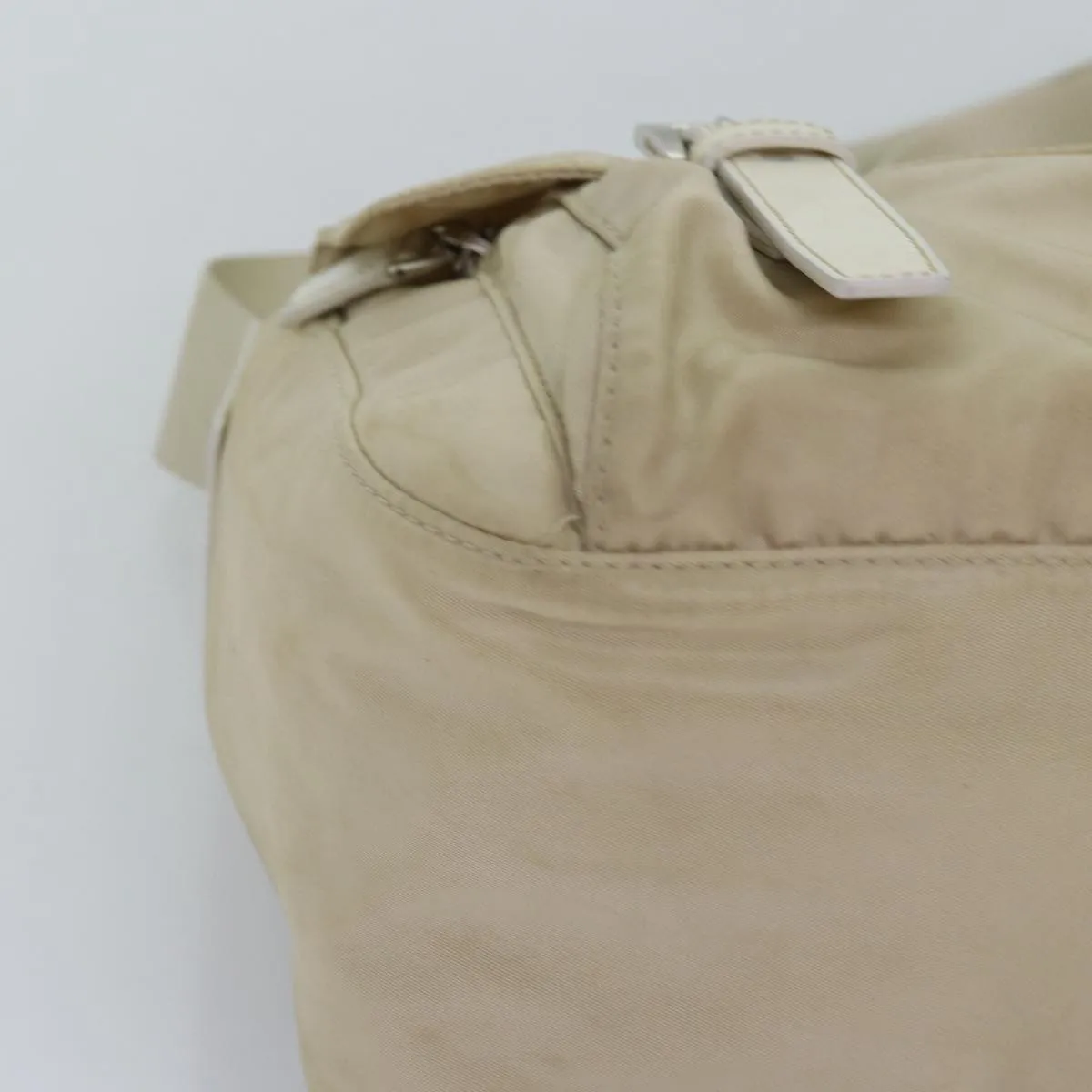 Trendy Inspired Prada Shoulder Bag Nylon Beige Auth 74401