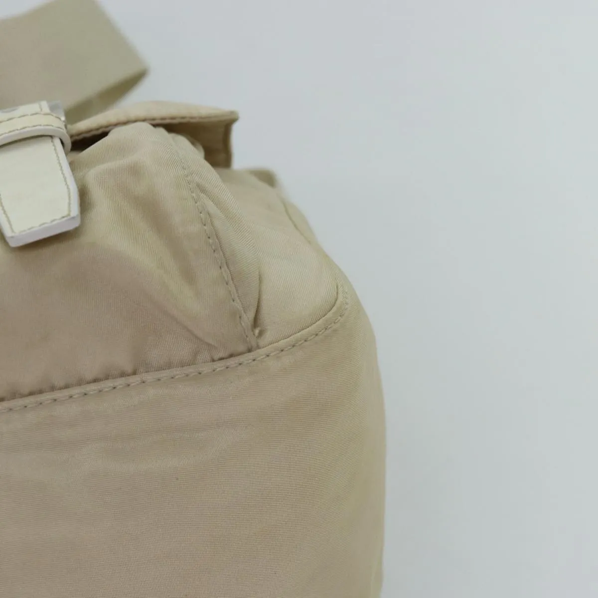 Trendy Inspired Prada Shoulder Bag Nylon Beige Auth 74401