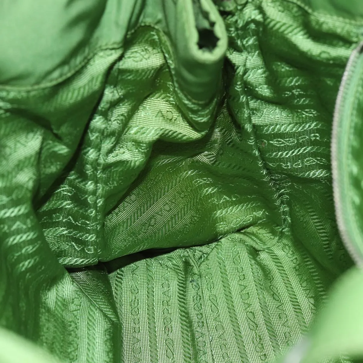 Trendy Inspired Prada Shoulder Bag Nylon Green Auth 74404