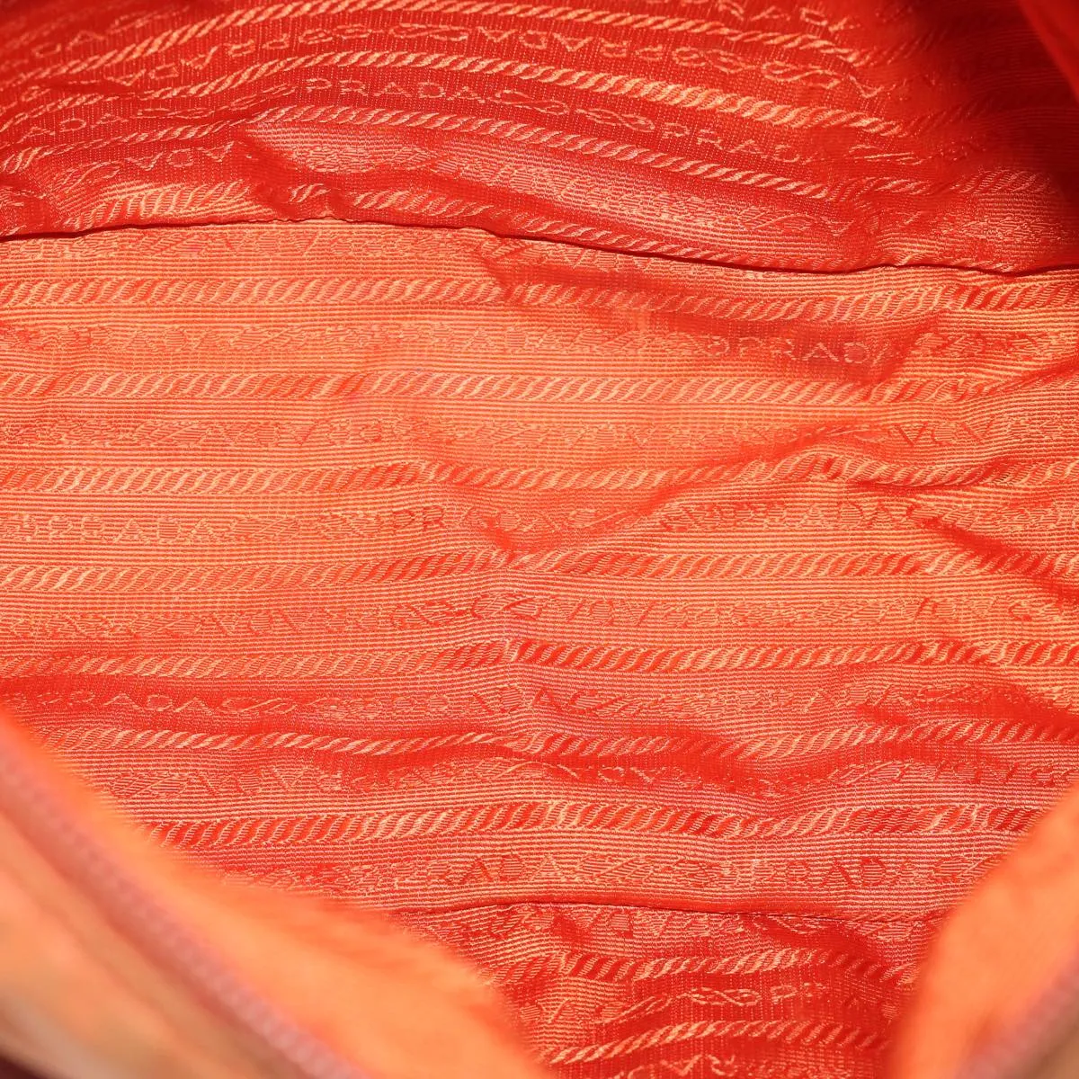 Trendy Inspired Prada Shoulder Bag Nylon Orange Auth 69348