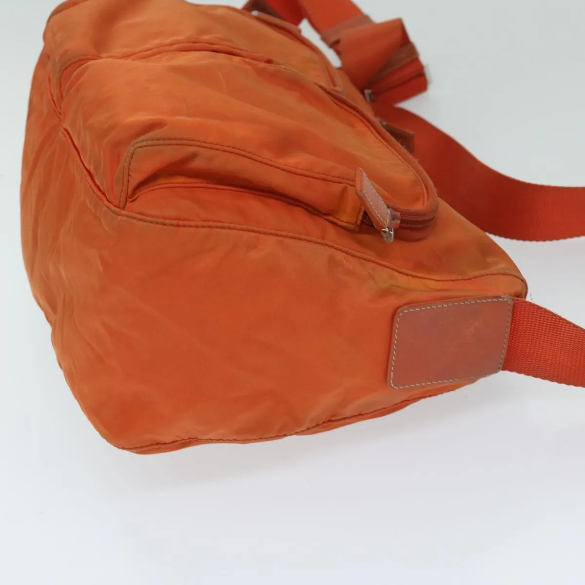 Trendy Inspired Prada Shoulder Bag Nylon Orange Auth 69348