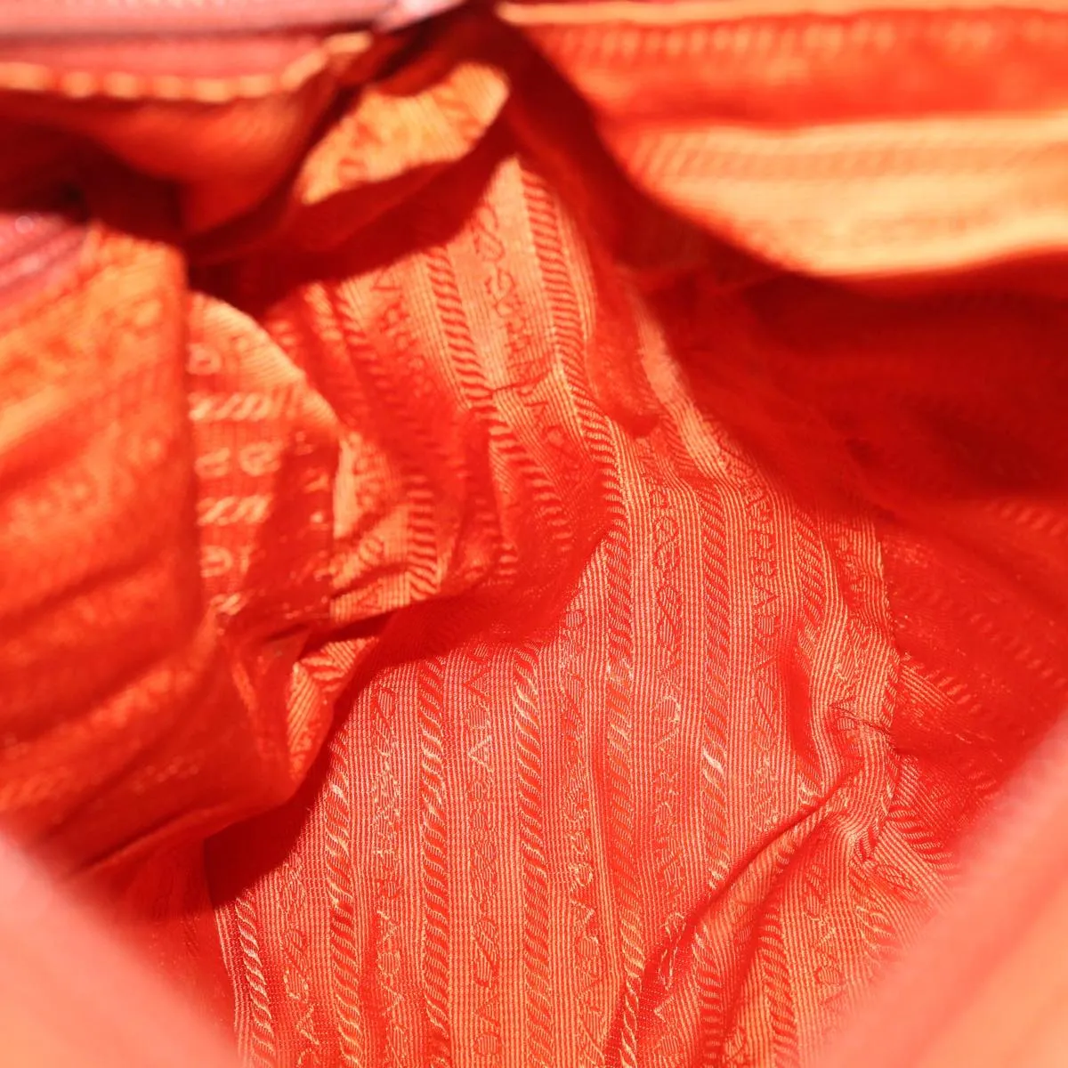 Trendy Inspired Prada Shoulder Bag Nylon Orange Auth 69348