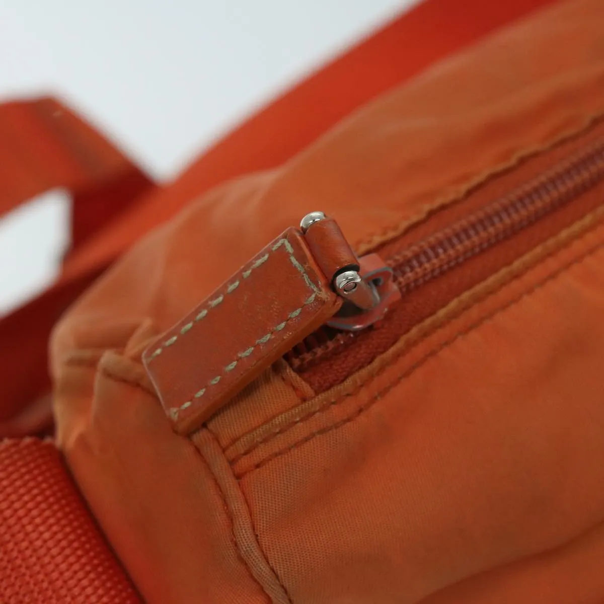 Trendy Inspired Prada Shoulder Bag Nylon Orange Auth 69348