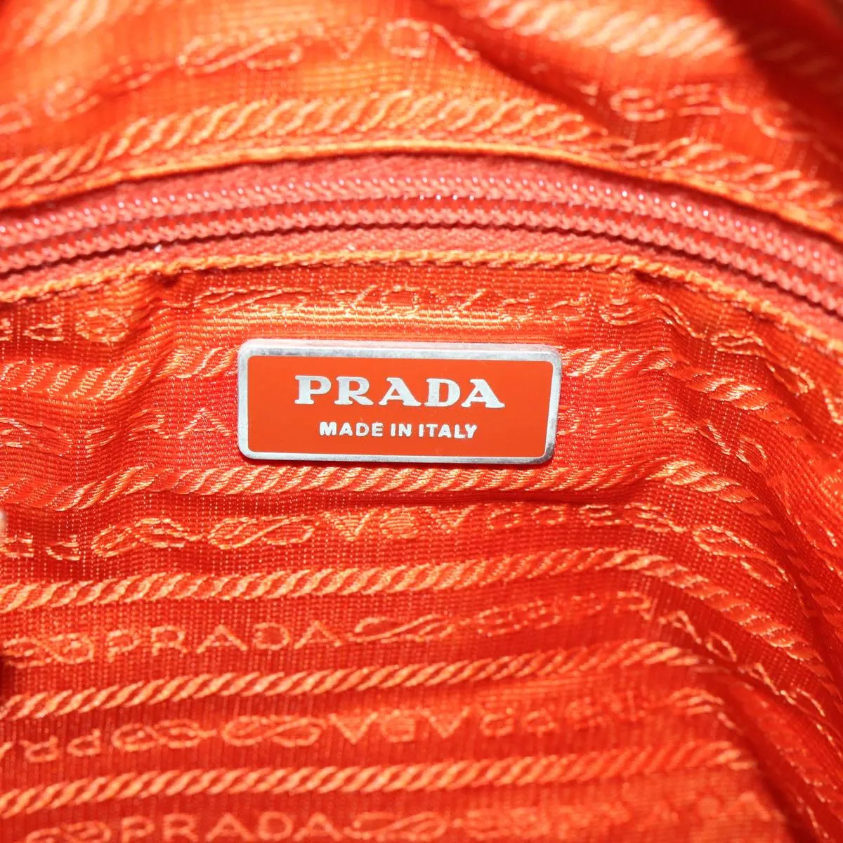 Trendy Inspired Prada Shoulder Bag Nylon Orange Auth 69348