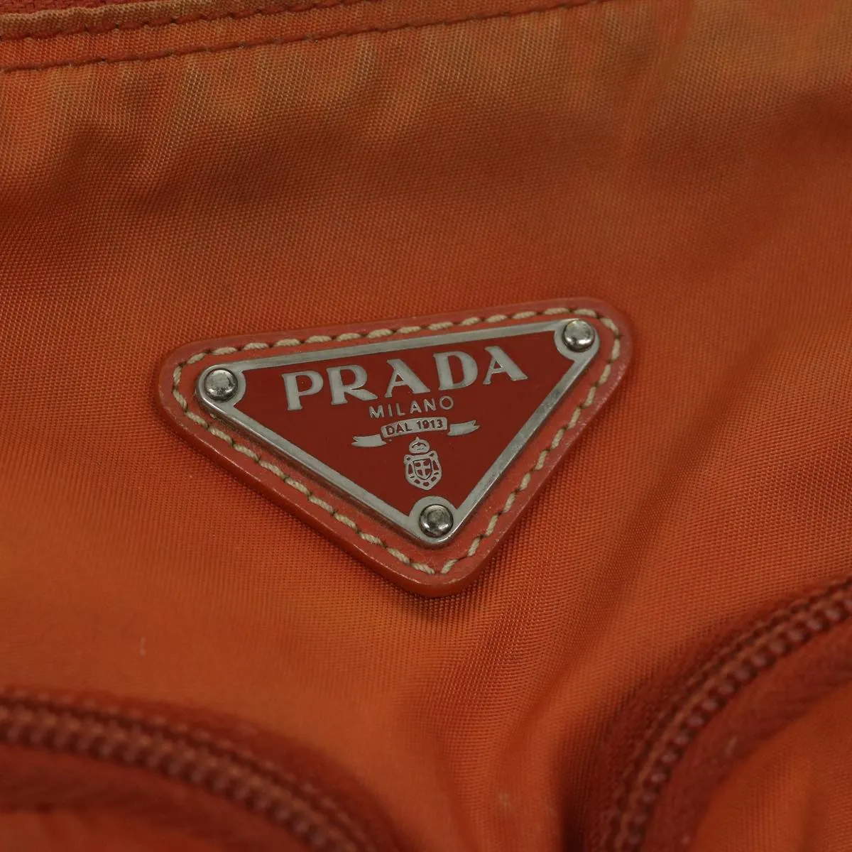 Trendy Inspired Prada Shoulder Bag Nylon Orange Auth 69348