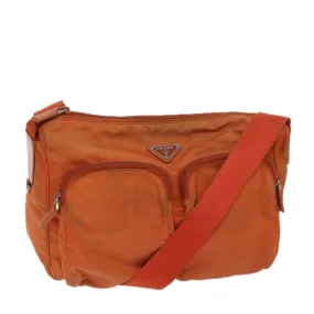 Trendy Inspired Prada Shoulder Bag Nylon Orange Auth 69348