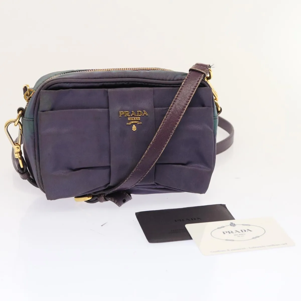 Trendy Inspired Prada Shoulder Bag Nylon Purple Auth Bs13702