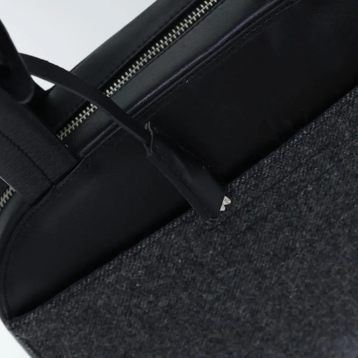 Trendy Inspired Prada Shoulder Bag Wool Gray Auth 72599