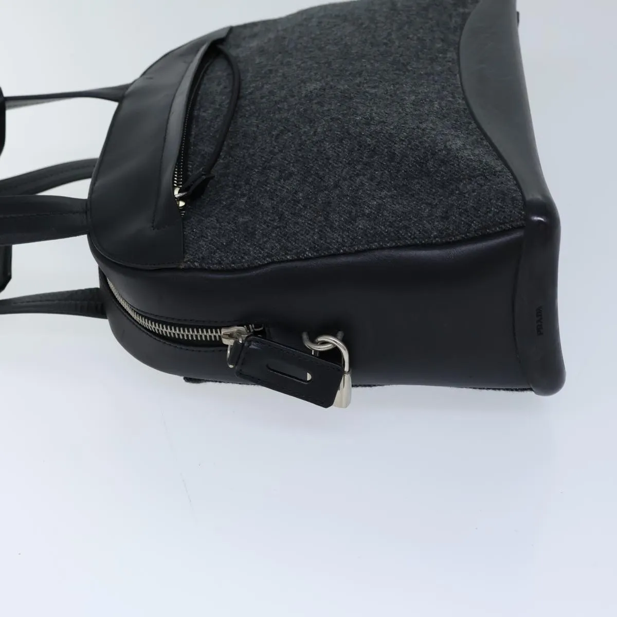Trendy Inspired Prada Shoulder Bag Wool Gray Auth 72599