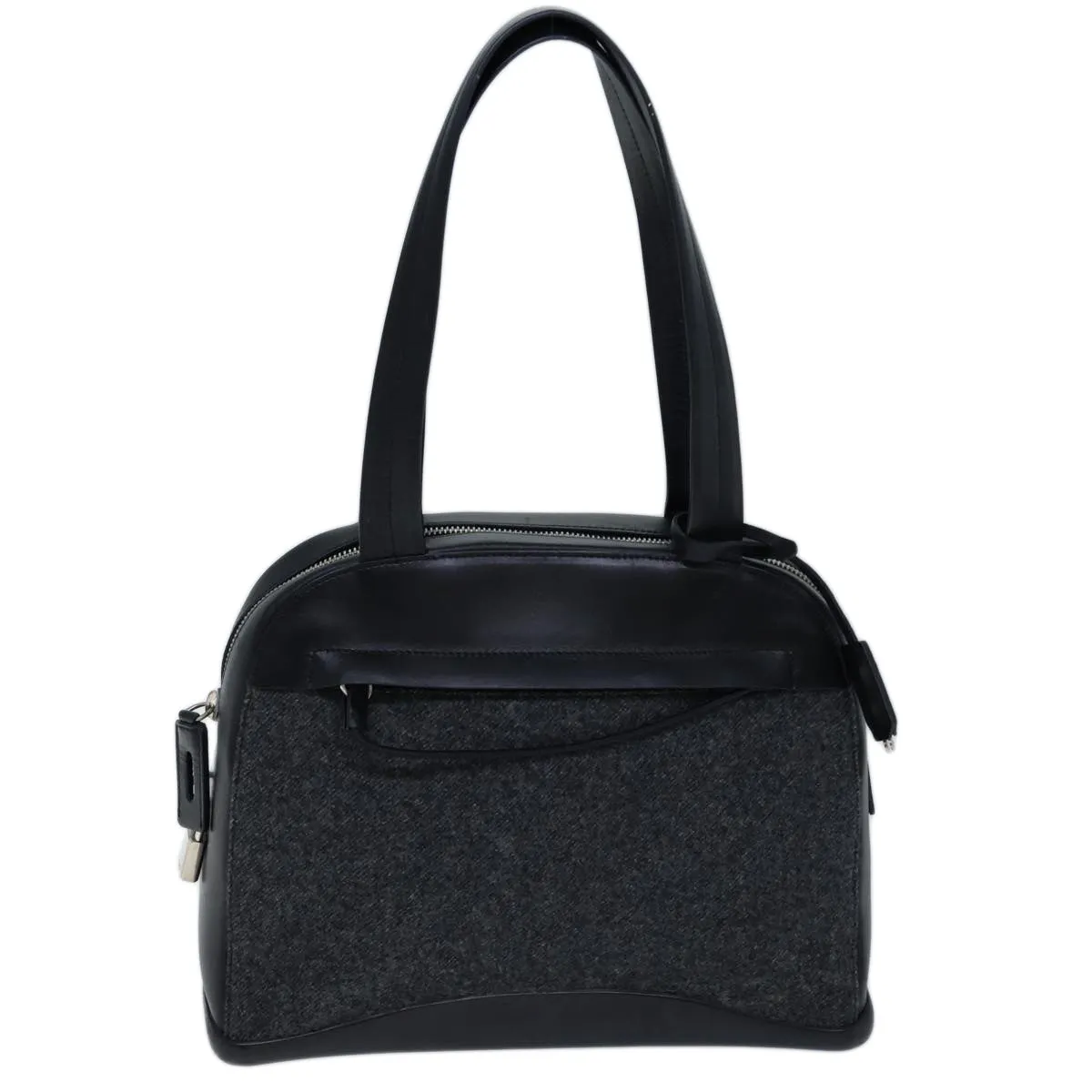 Trendy Inspired Prada Shoulder Bag Wool Gray Auth 72599