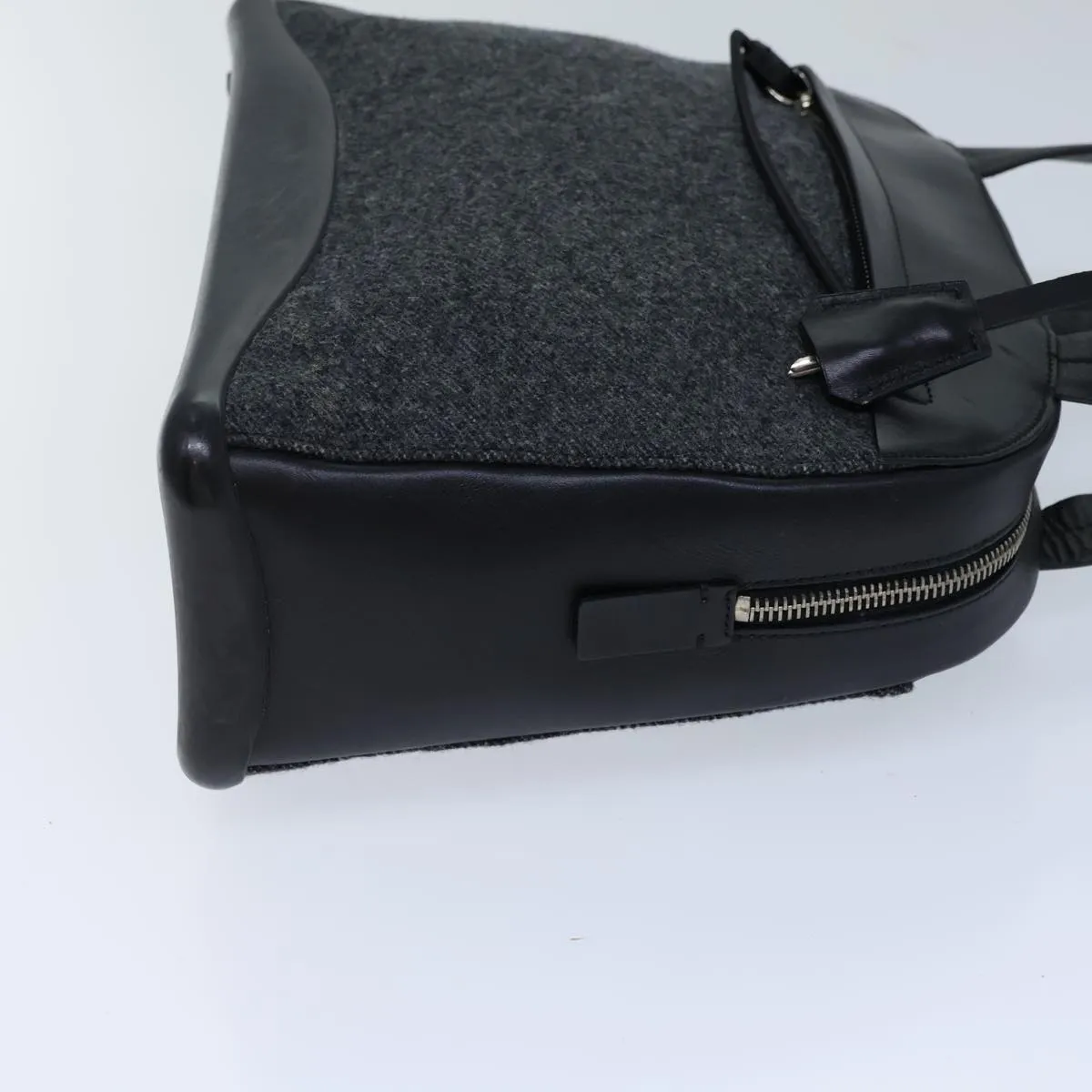 Trendy Inspired Prada Shoulder Bag Wool Gray Auth 72599