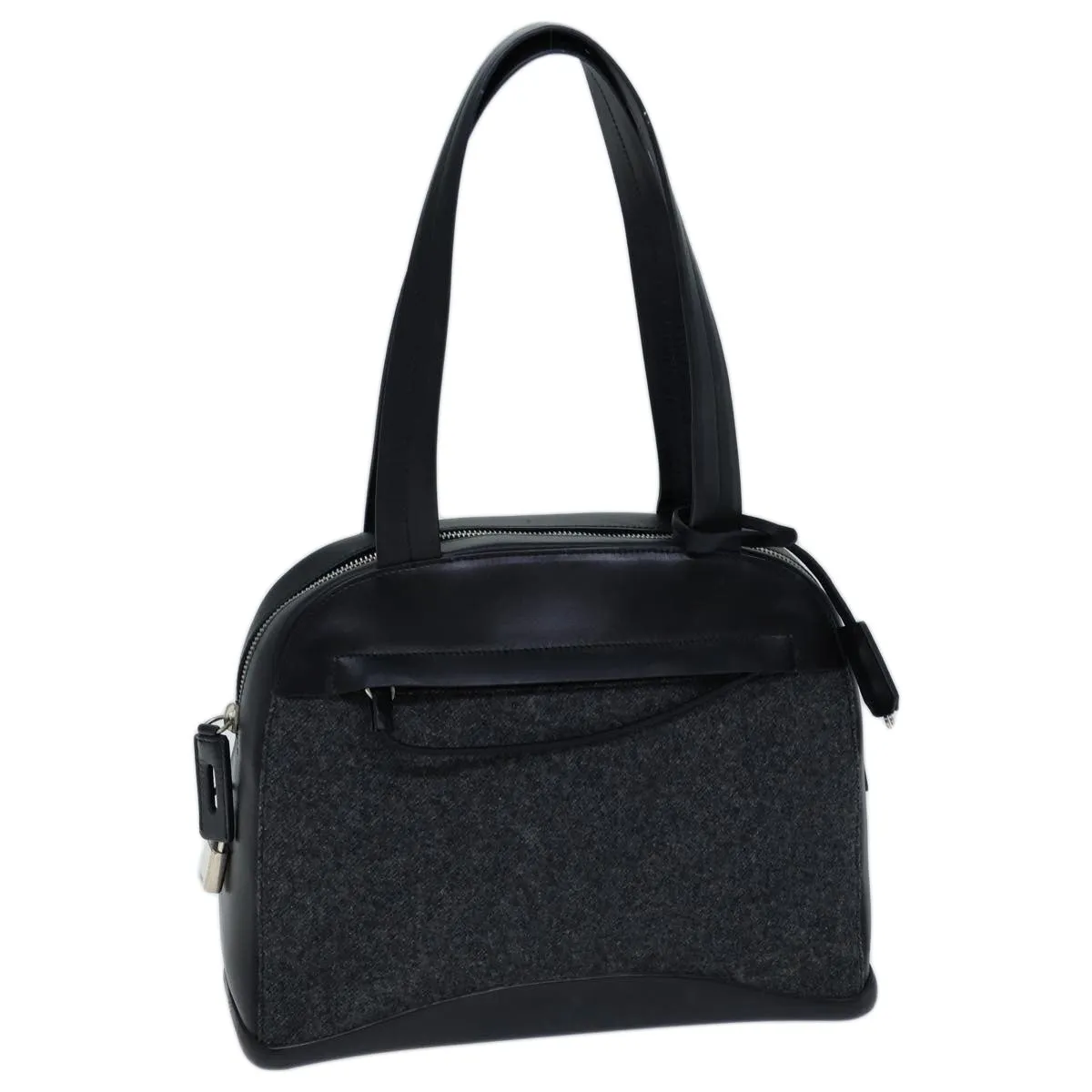 Trendy Inspired Prada Shoulder Bag Wool Gray Auth 72599