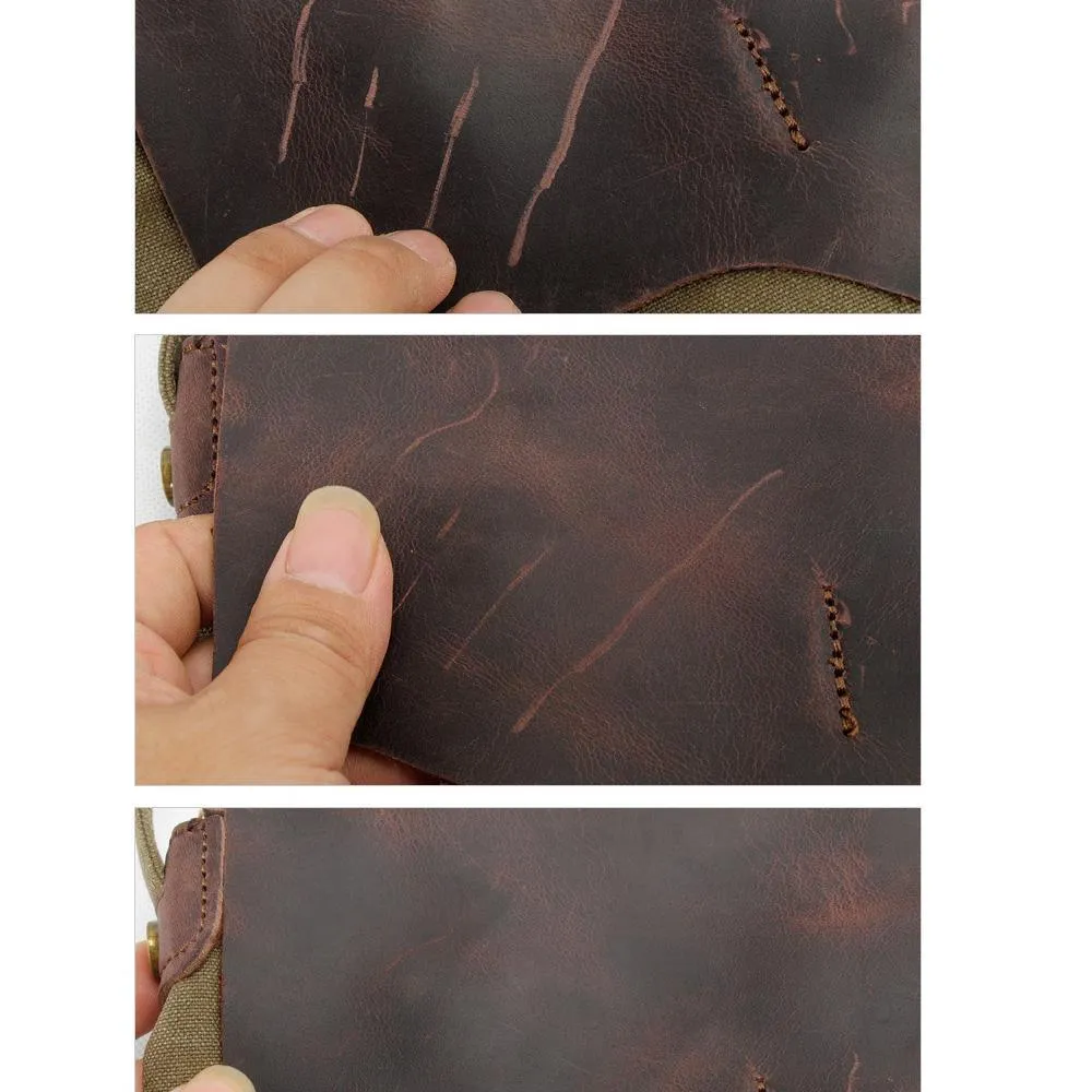 Vintage Leather Backpack Laptop for Travel