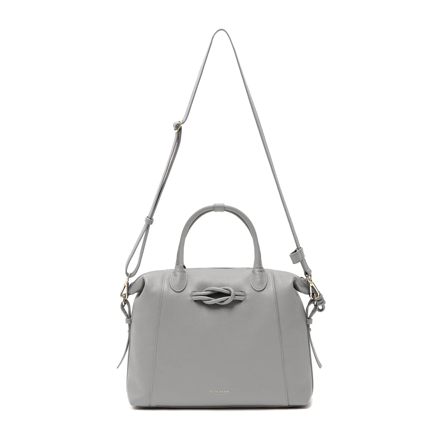 Wimbledon Leather Backpack Tote, Grey