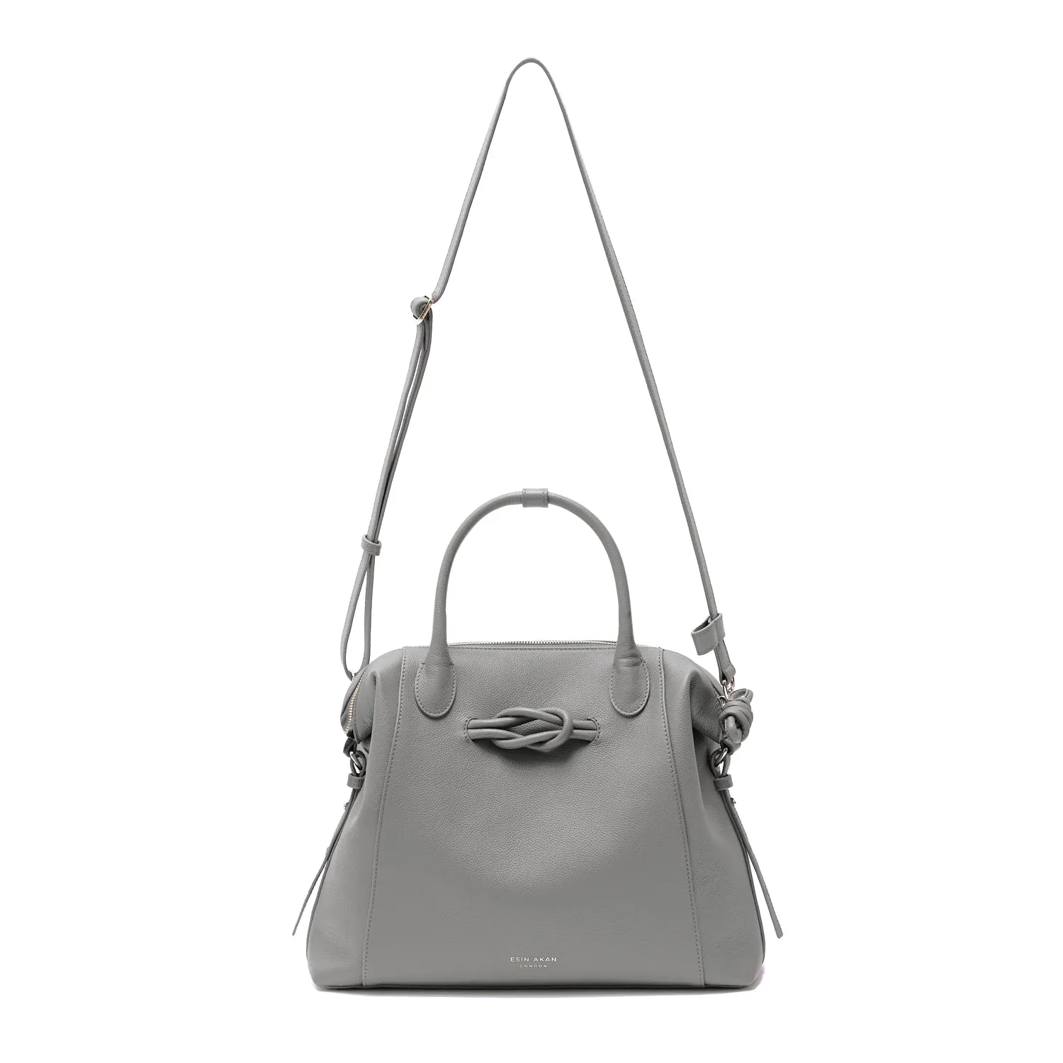 Wimbledon Leather Backpack Tote, Grey