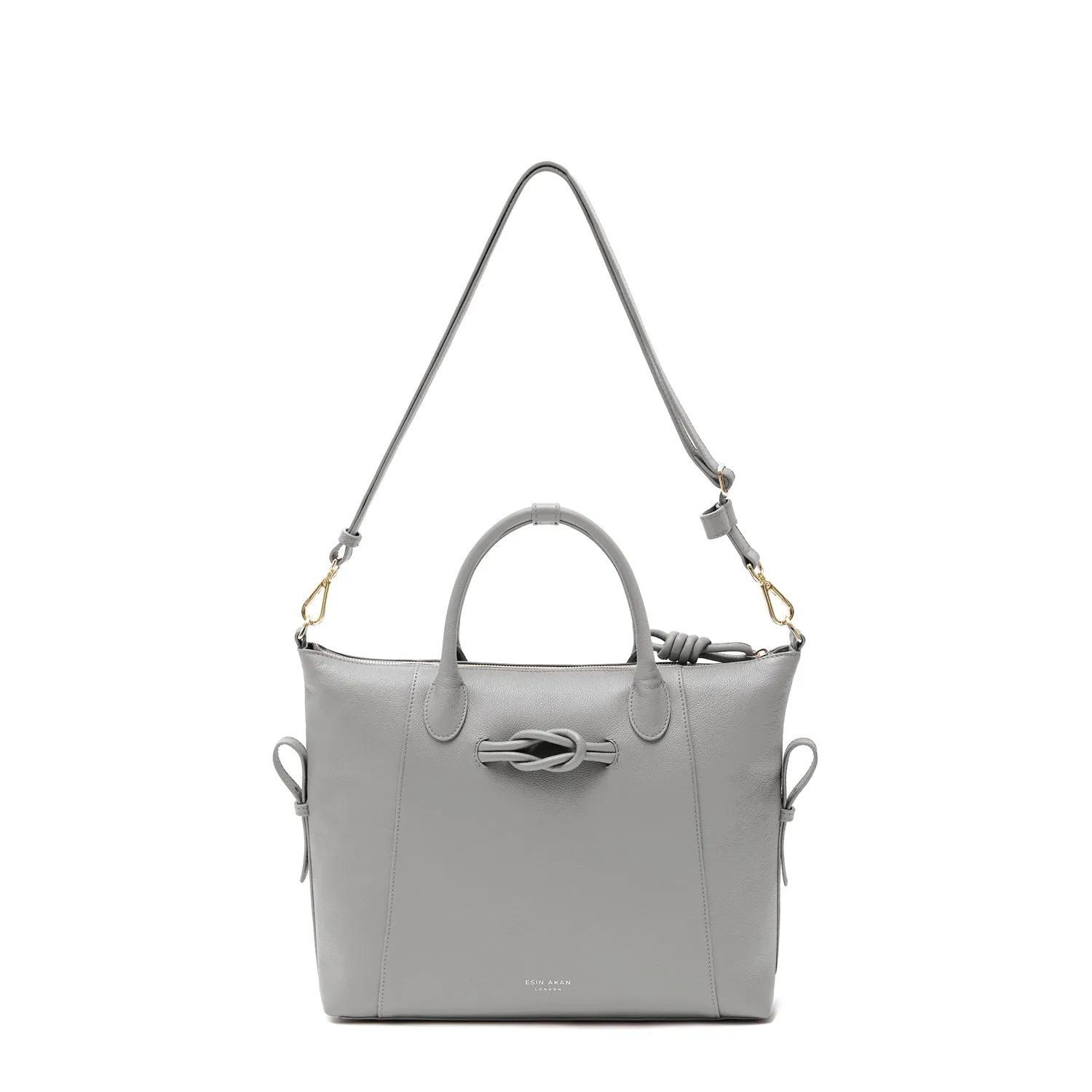 Wimbledon Leather Backpack Tote, Grey